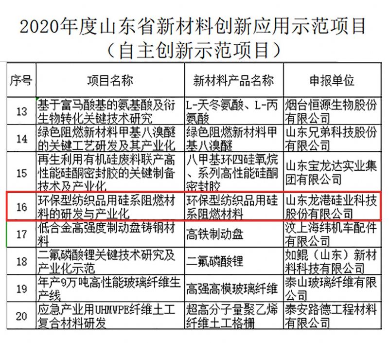 律回春暉漸 萬象始更新—龍港阻燃材料入選省新材料創新應用示范項目！